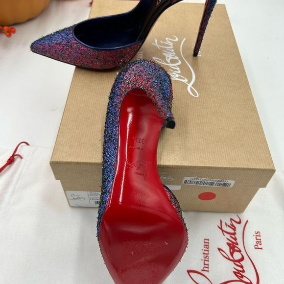 Women’s Christian Louboutin Iriza 100 starlight pumps size 37.5 made in Italy. - Picture 8 of 12
